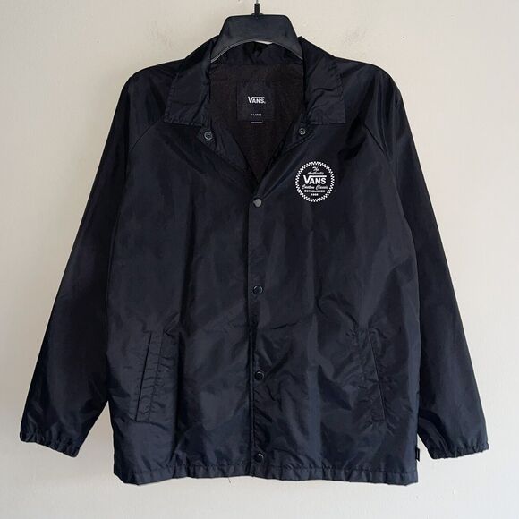 Vans Black Jacket Youth XL Long Sleeve Collared Skateboard Torrey Windbreaker - Picture 3 of 13